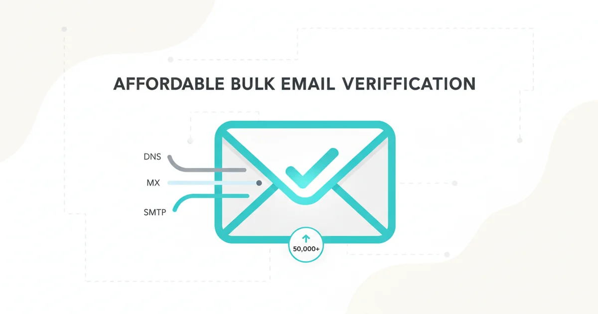Bulk Email Checker Pricing for Under 50,000 Records — illustration