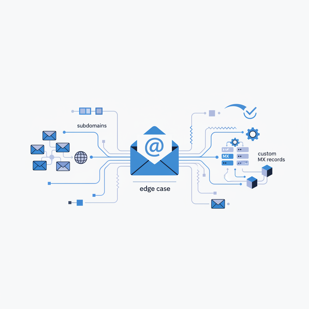 Edge case: Verifying emails with subdomains and custom MX records — illustration