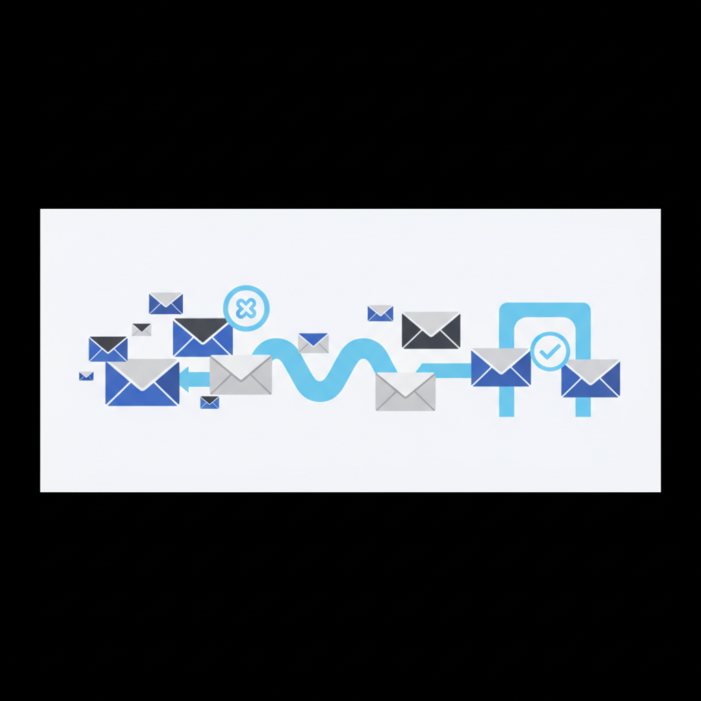 Resolving `452 4.5.3 Too many recipients` during bulk email validation — illustration